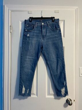GAP Women’s True Skinny Ankle / Cropped Denim Blue Jeans Distressed Size 30